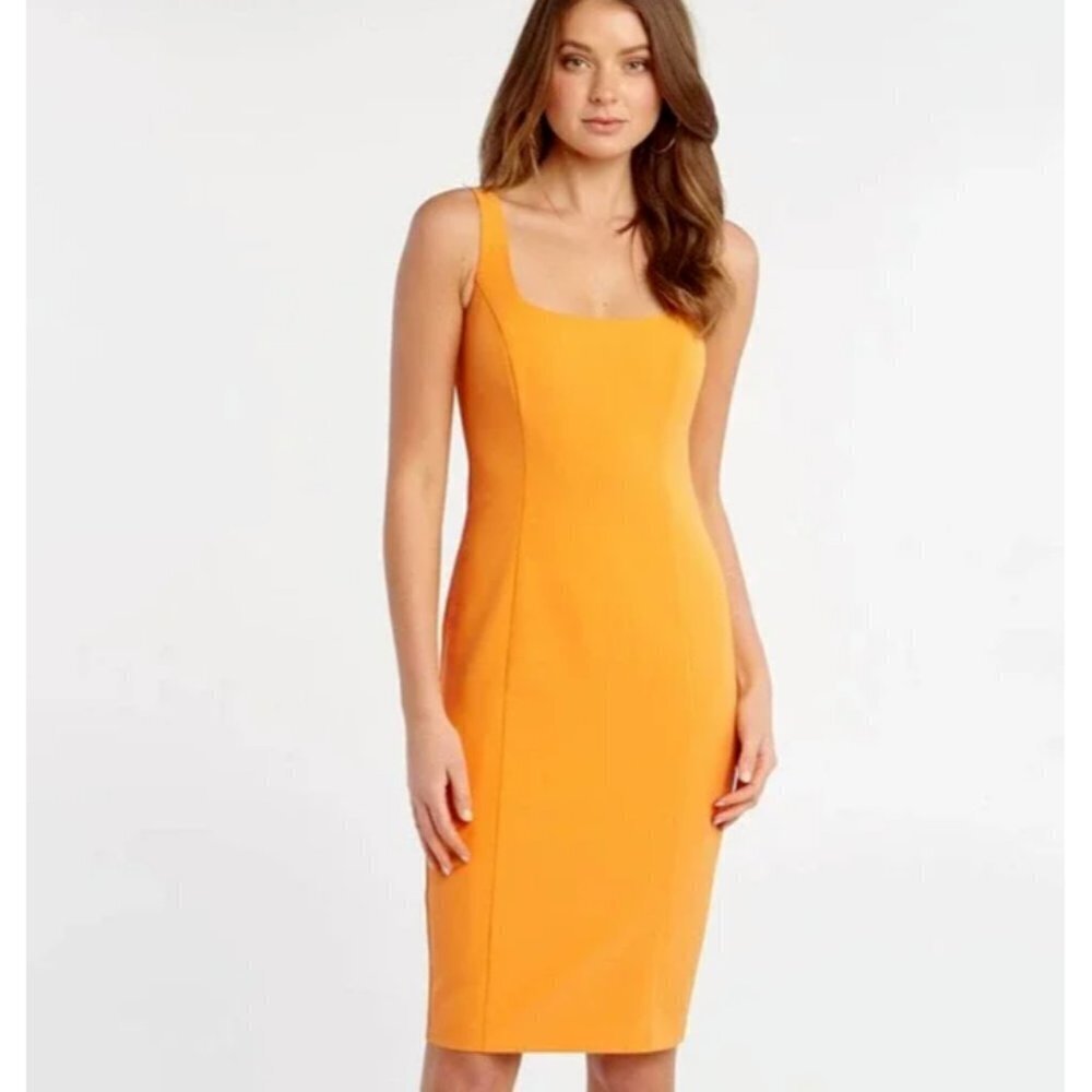 NWT Bardot CHIARA Dress in Mandarin Orange Size 10 Minimalist